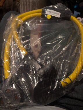 30 Amp Generator Extension Cord NEMA TT-30P to L5-30R RV Power Cable Yellow New